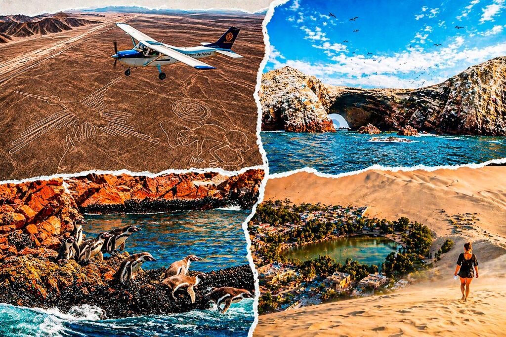 lineas de nazca paracas islas ballestas pingüinos humboldt huacachina oasis desierto peru turismo costa sur