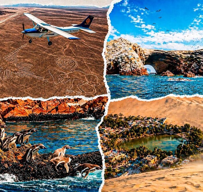 lineas de nazca paracas islas ballestas pingüinos humboldt huacachina oasis desierto peru turismo costa sur